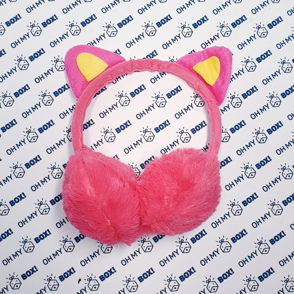 Fluffy Ear Muffs with Cat Ears - Dark Pink