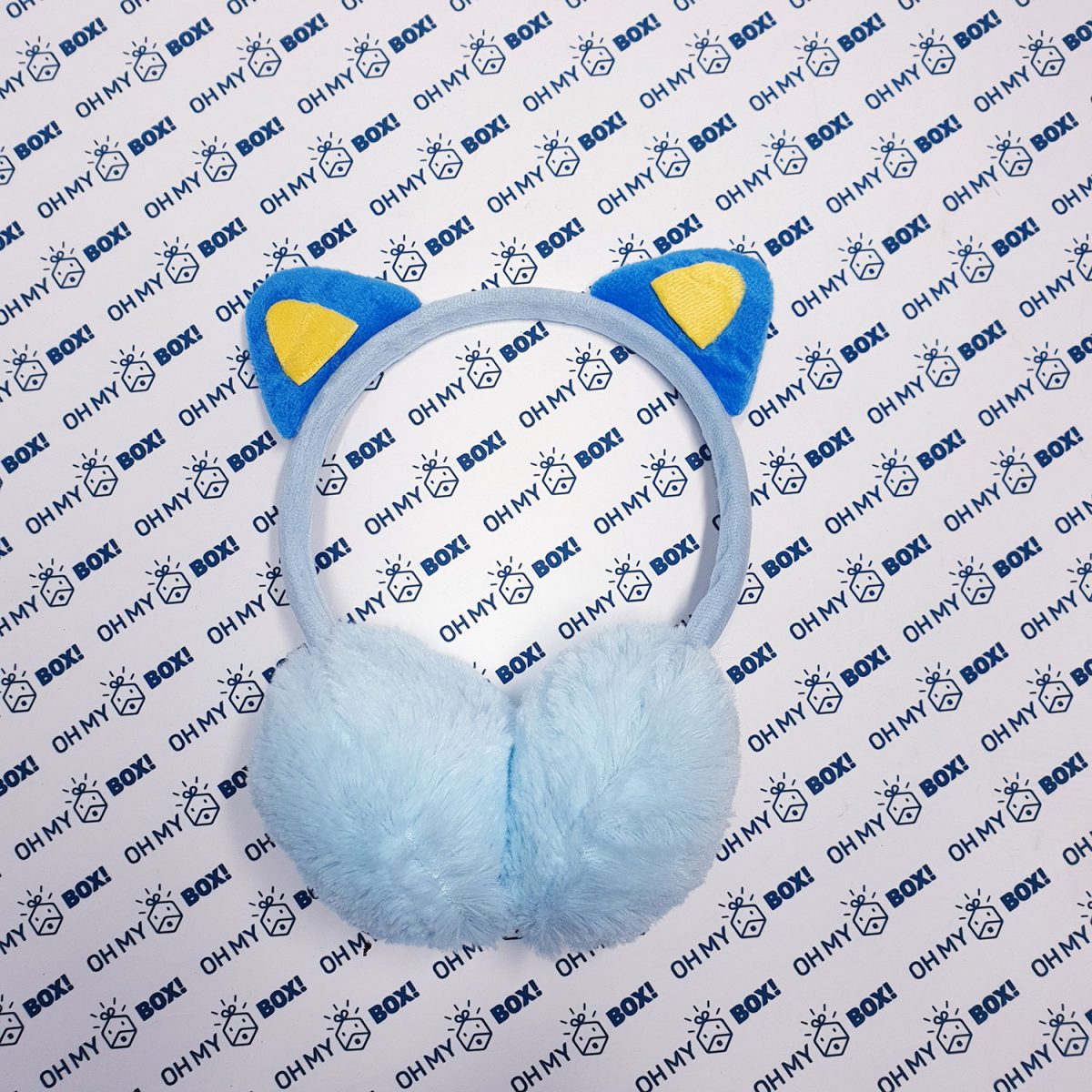 Fluffy Ear Muffs with Cat Ears - Blue