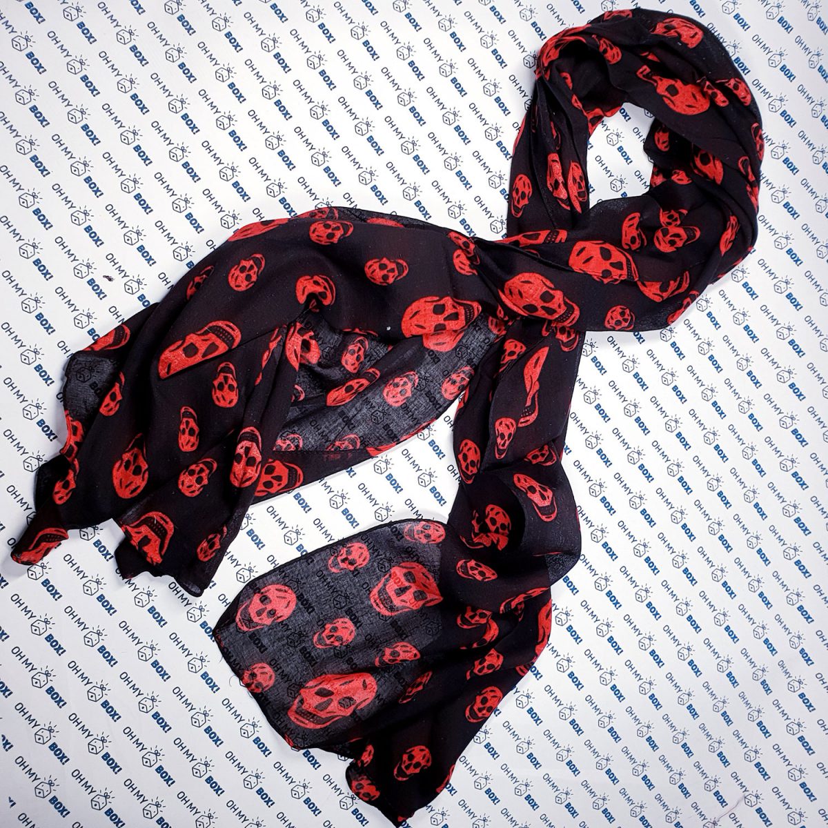 Men Scarfs with Skulls - Red