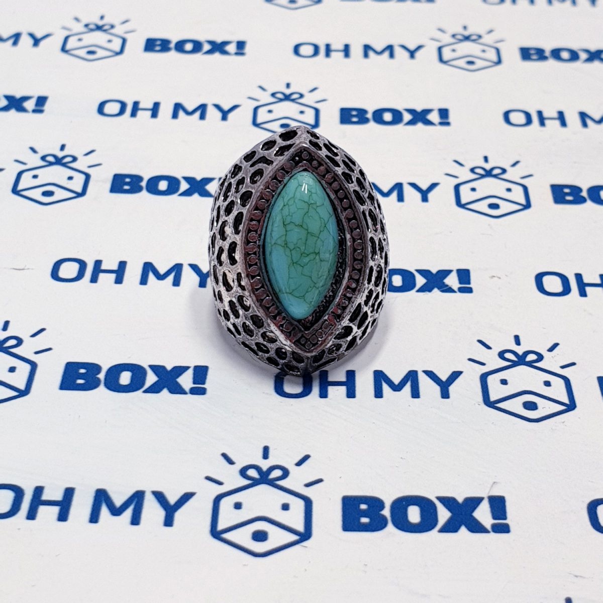 Unisex big ring with stone - Green