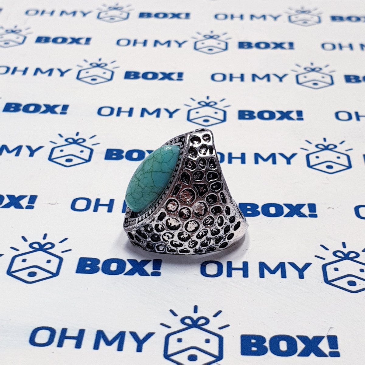 Unisex big ring with stone - Green