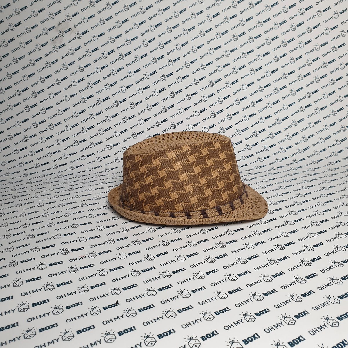 Fedora Hat  - Pattern On Top Brown