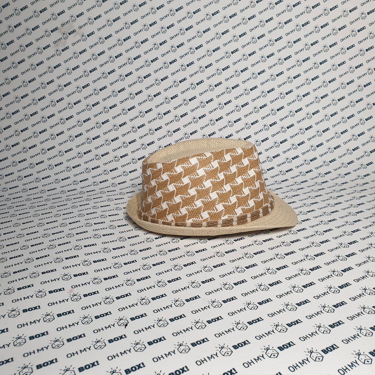 Fedora Hat  - Pattern on Top Beige