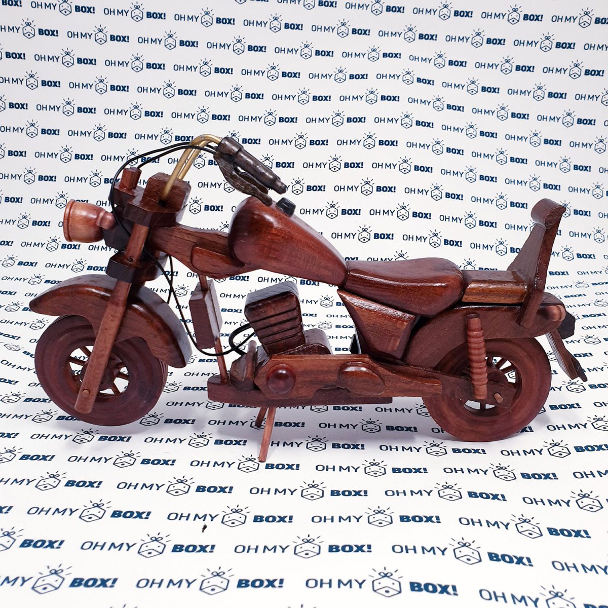 Wooden decoration motorbike - brown