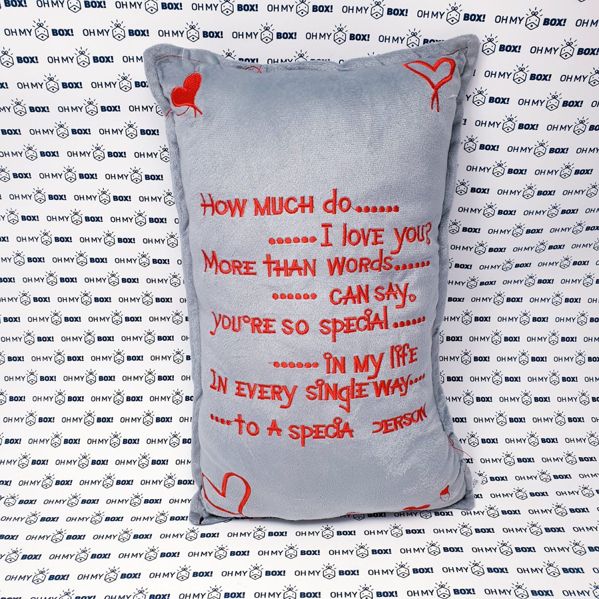 Long Valentine Pillow (Love letter) - Grey