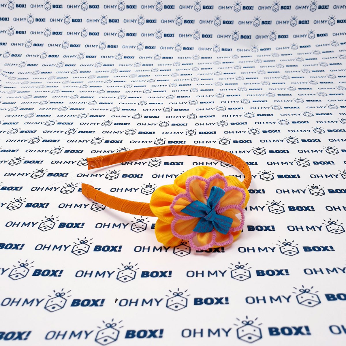 Color Headband with flower - Orange