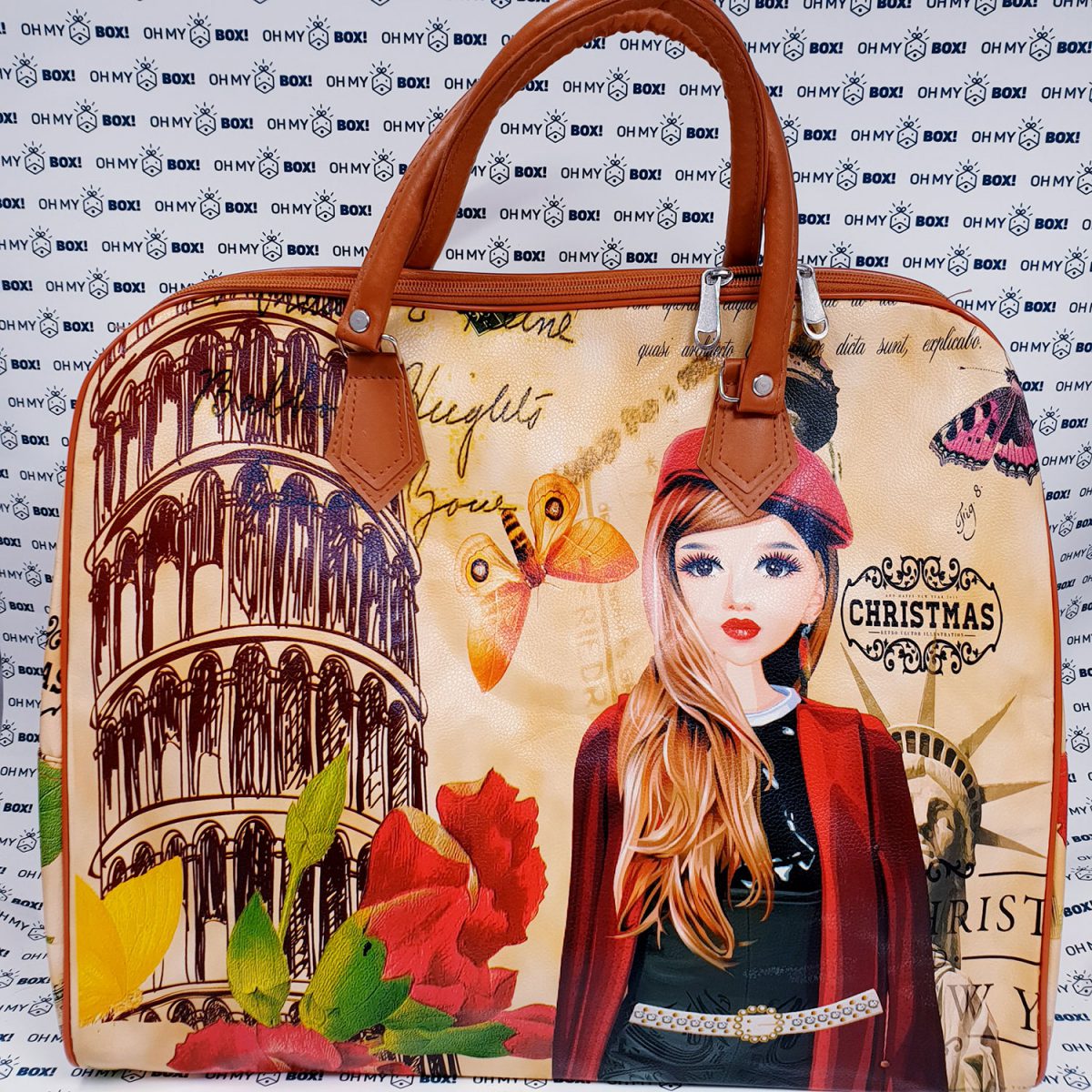 Big Hand Bag with girl painting - Design4