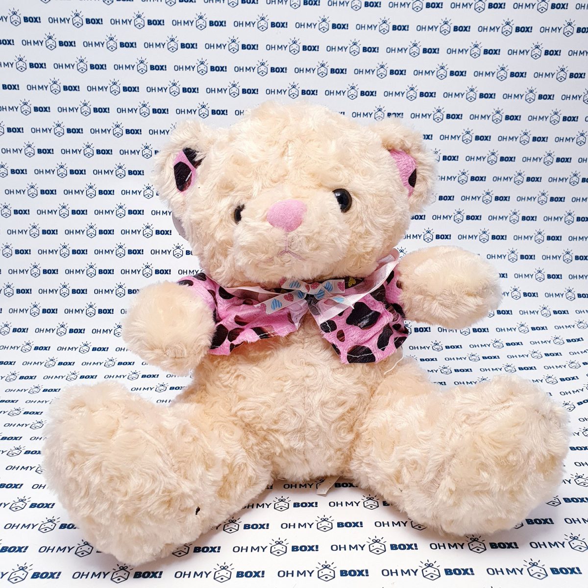 Teddy bear wearing pink shirt