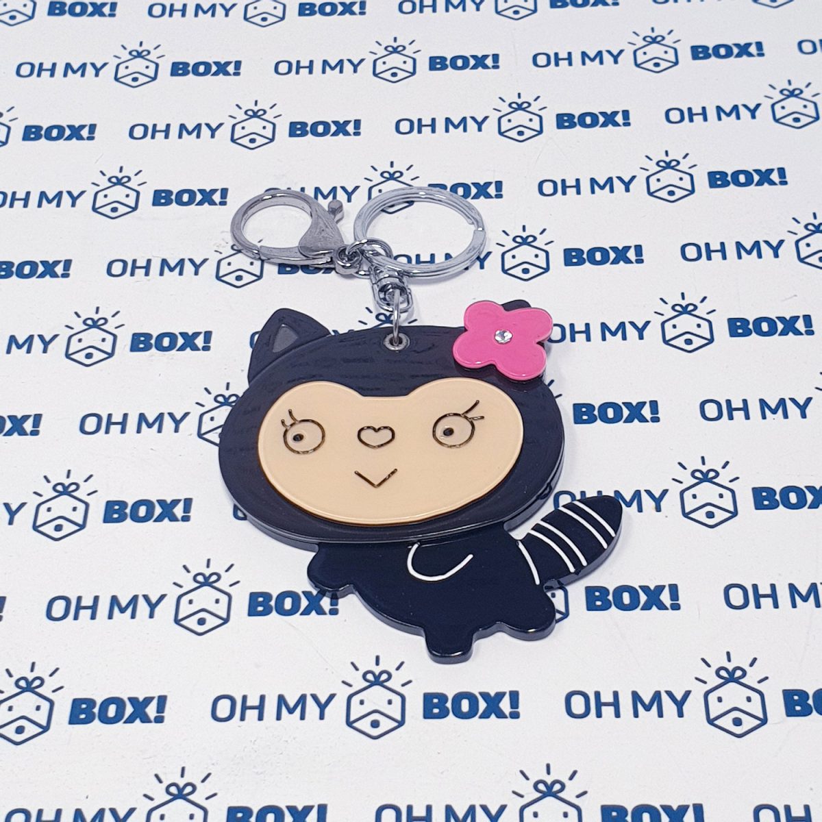 Mirror Keychain - Black Cat