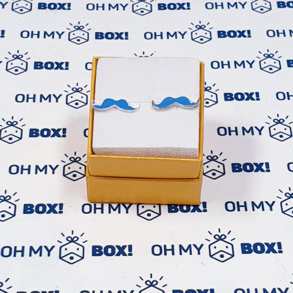 Moustache earring - Blue