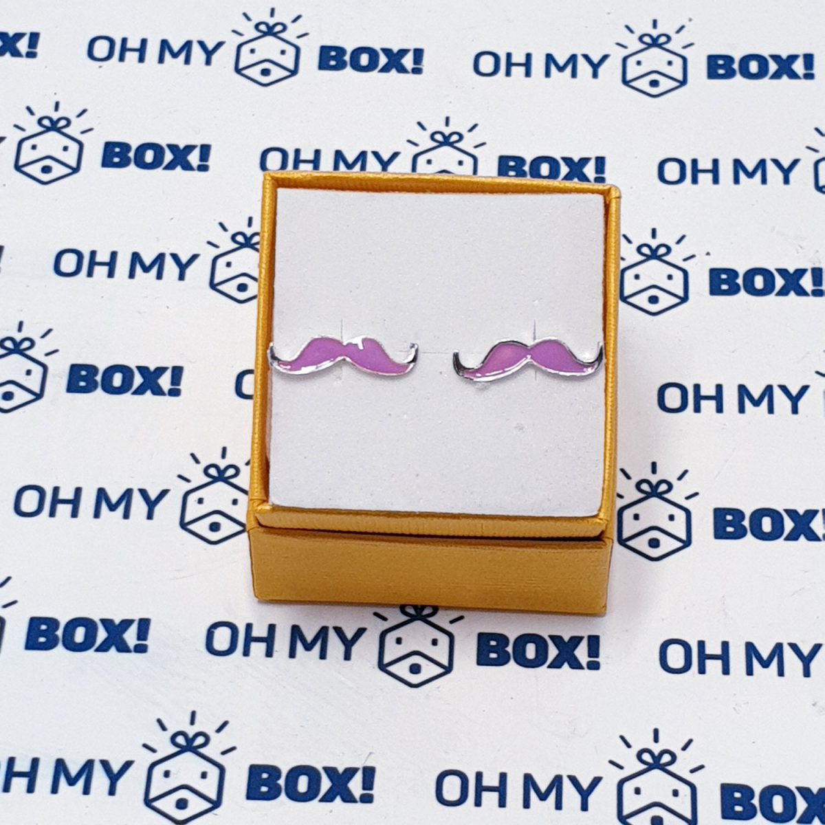 Moustache earring - Purple