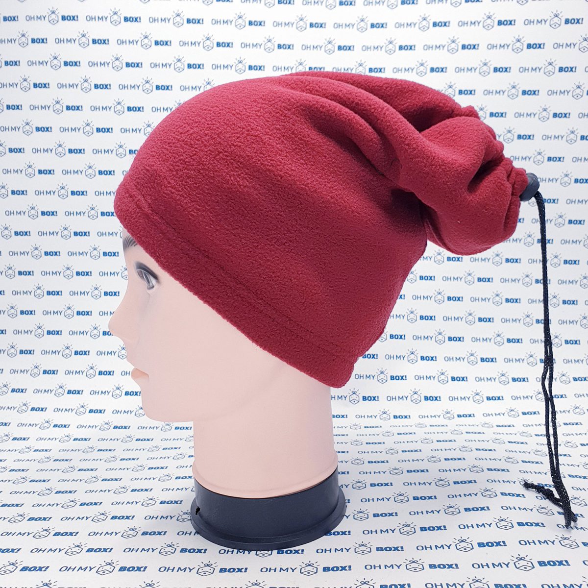 Winter Beanie Hat with String - Solid Color - Maroon