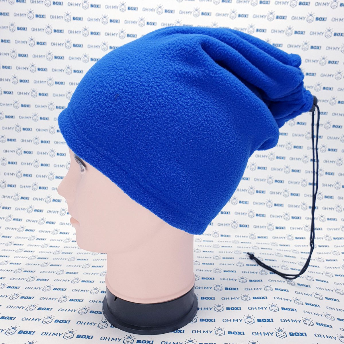 Winter Beanie Hat with String - Solid Color - Blue