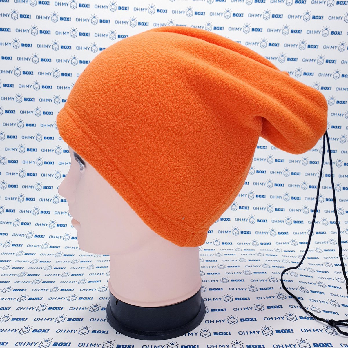 Winter Beanie Hat with String - Solid Color - Orange