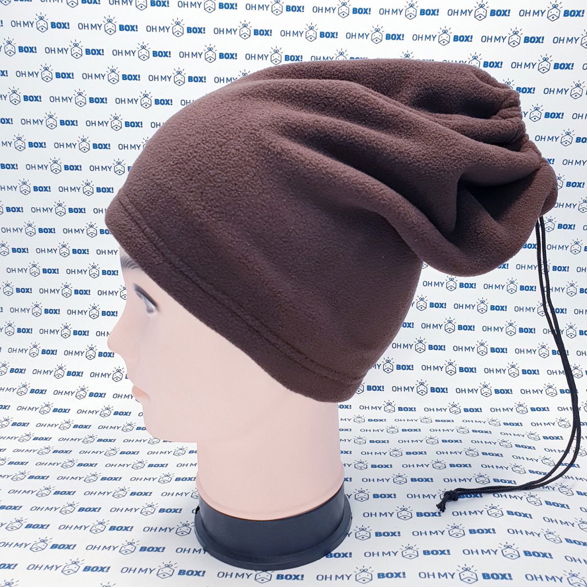 Winter Beanie Hat with String - Solid Color - Brown