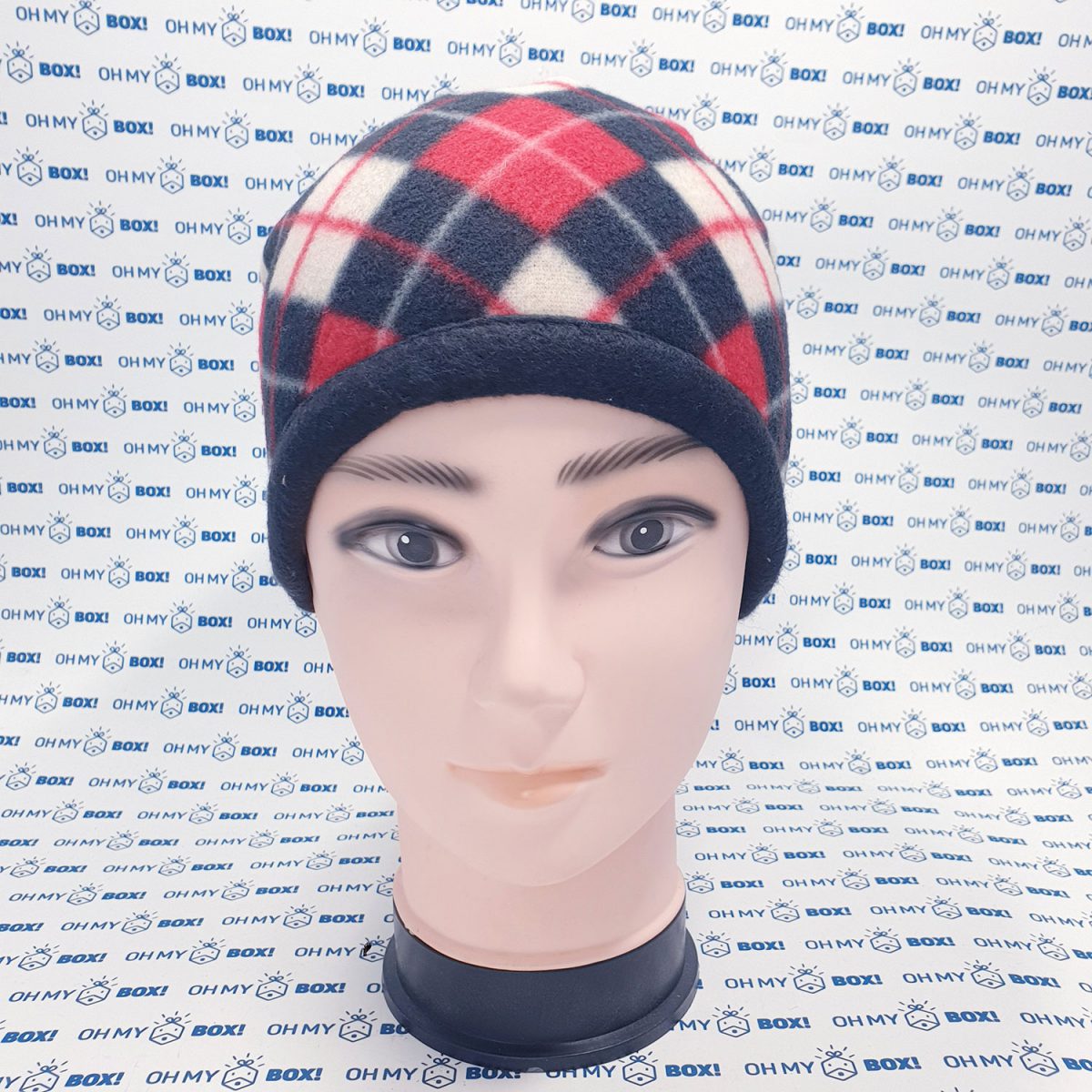 Winter Beanie Hat with String - Pattern - Rhombus