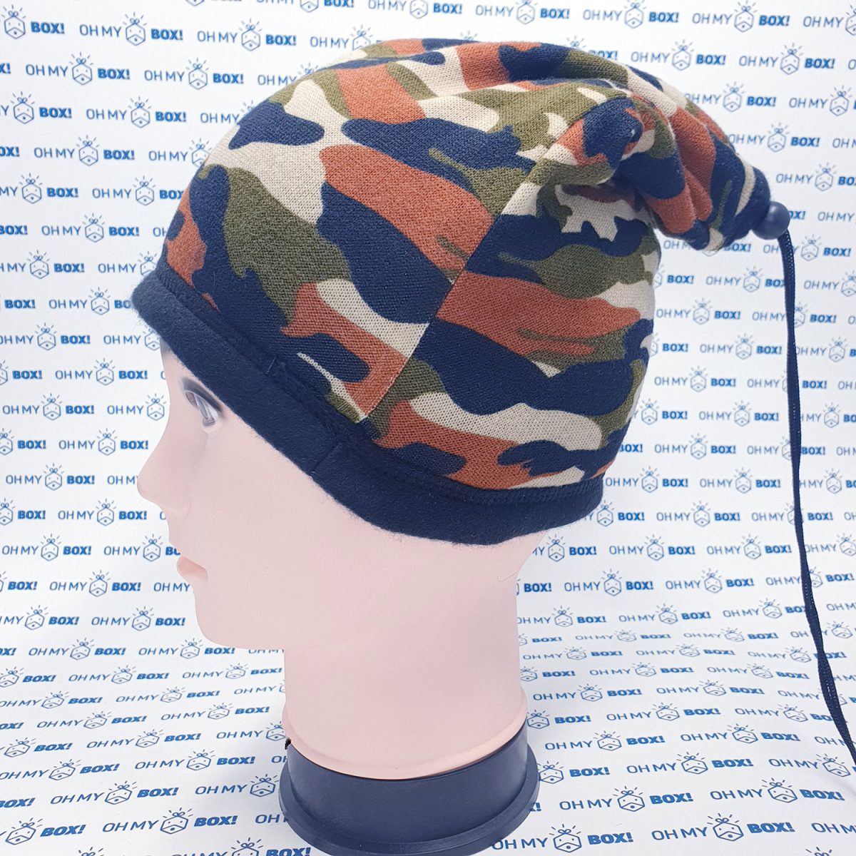 Winter Beanie Hat with String - Pattern - Military Pattern