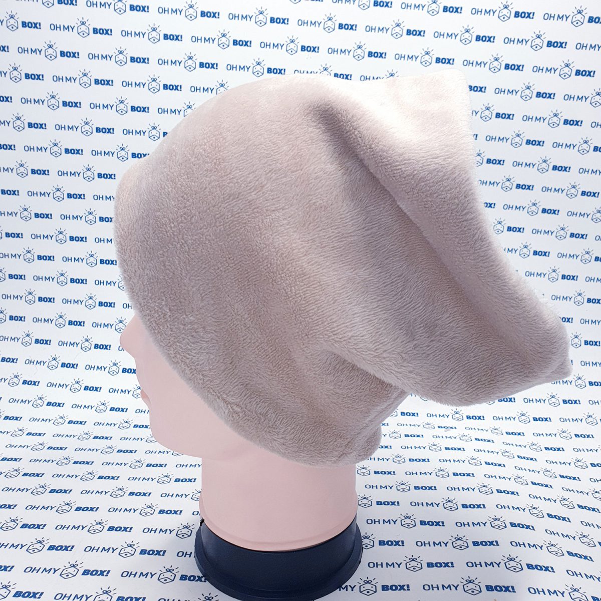 Winter Furry Beanie Hat - Solid Color - Beige