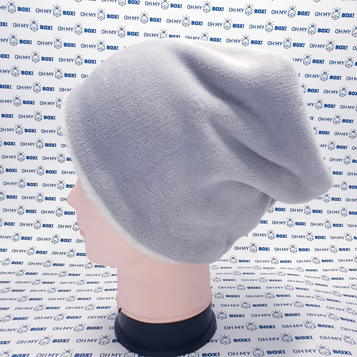 Winter Furry Beanie Hat - Solid Color - Grey