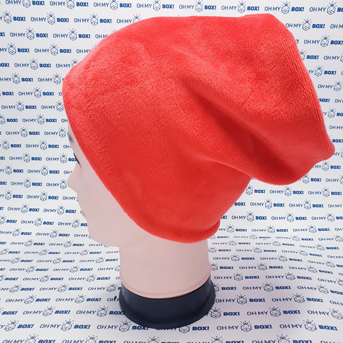 Winter Furry Beanie Hat - Solid Color - Red