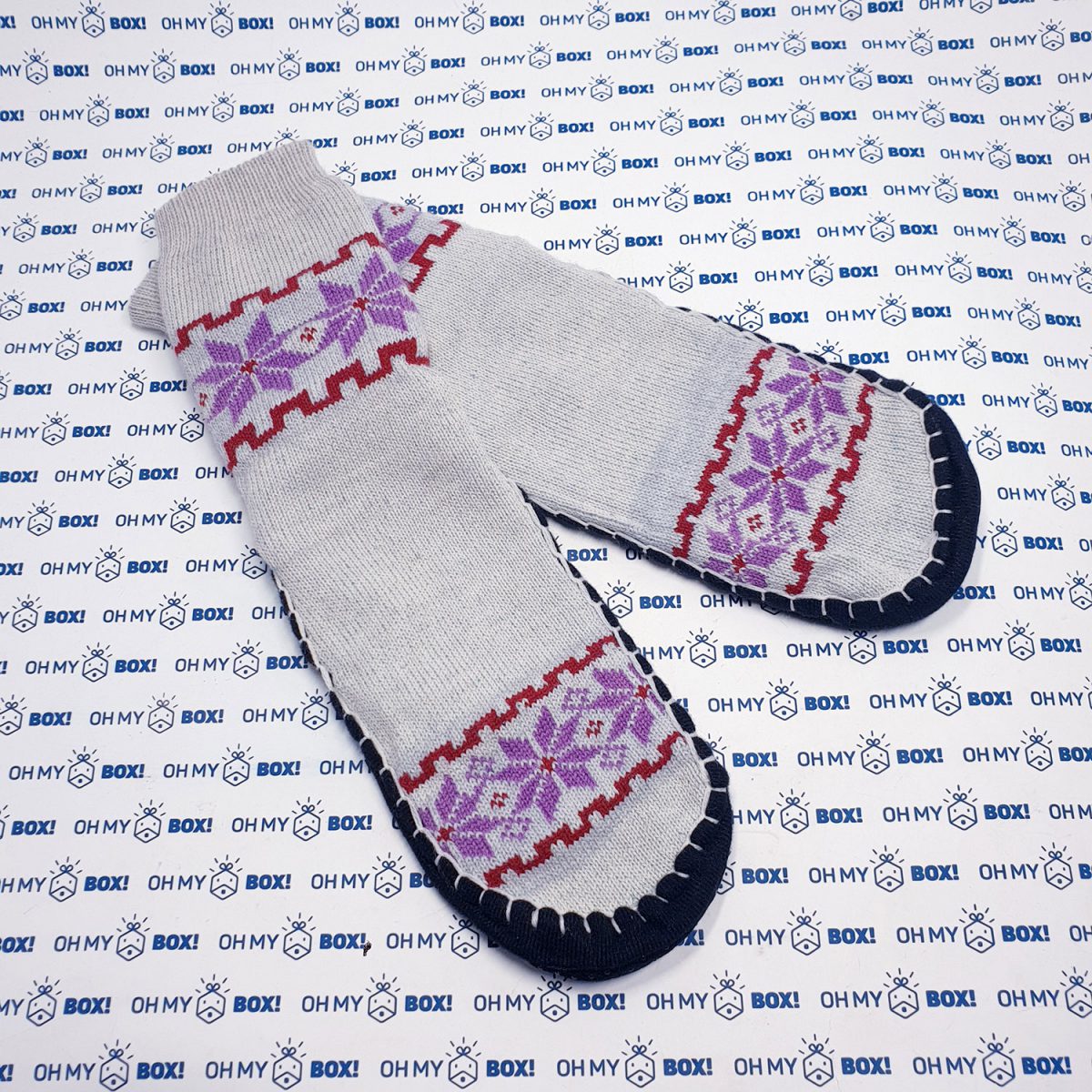 Slipper Socks - Snow flakes Grey