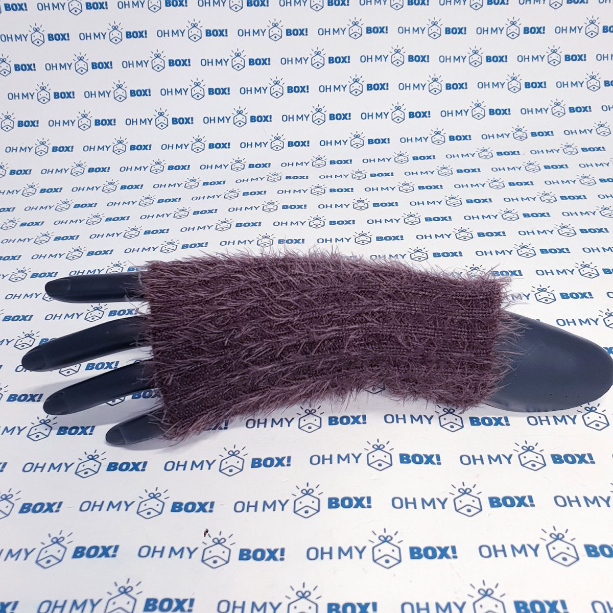 Fur Fingerless Gloves - Dark Brown