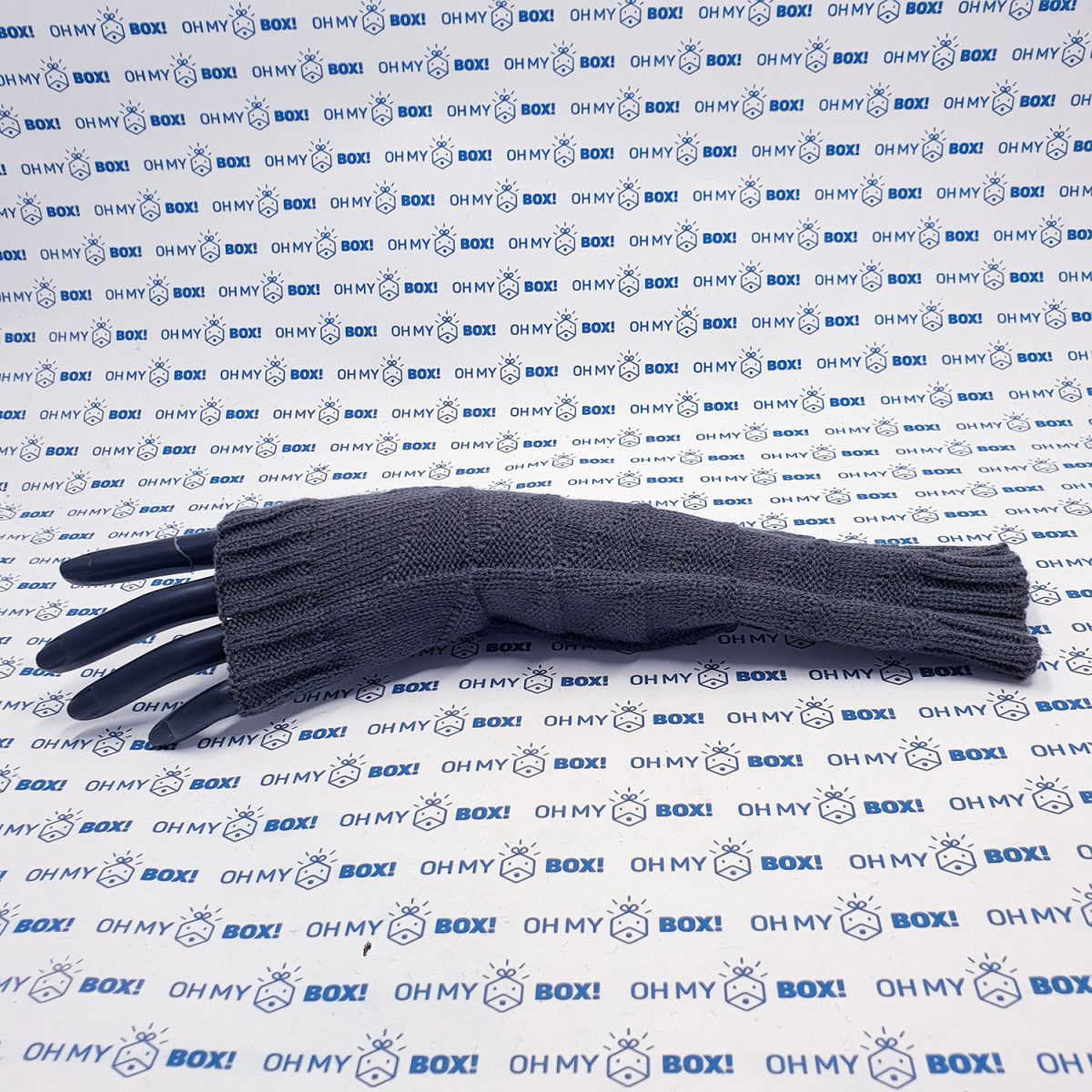 Long Fingerless Gloves - Dark Grey