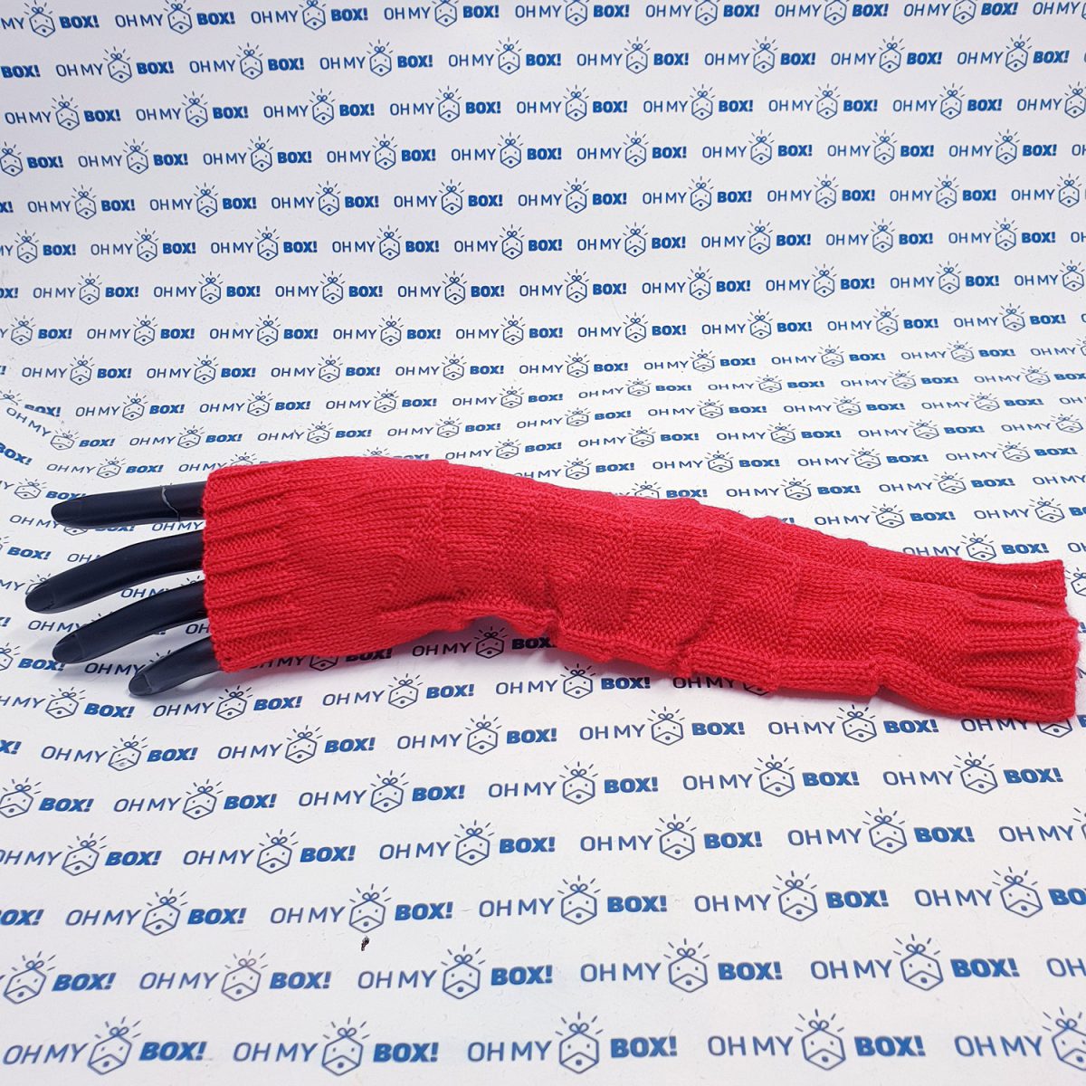 Long Fingerless Gloves - Red