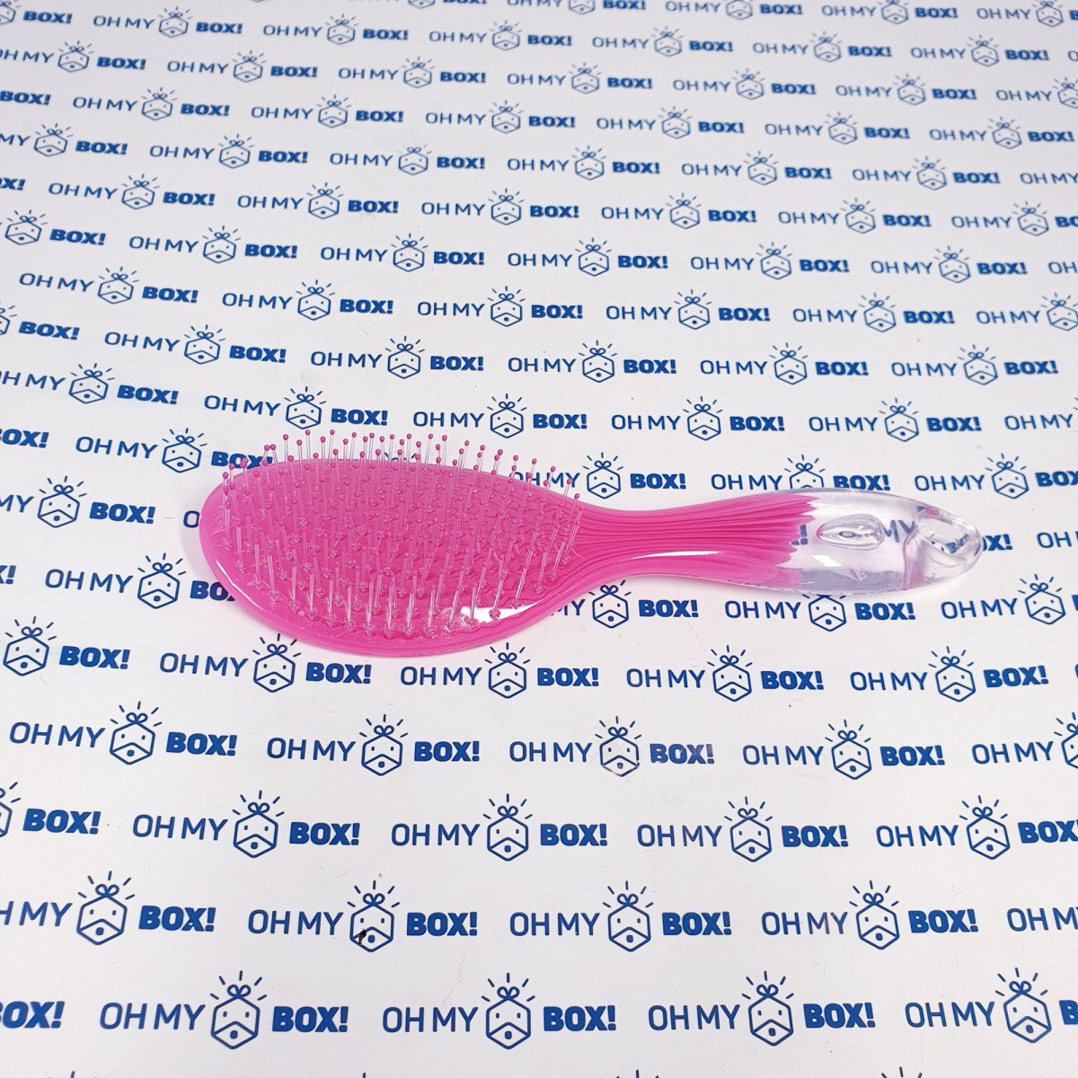 Transparent Colorful Hair Brush - Pink