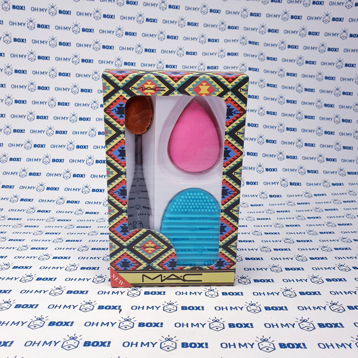 Make Up Brush and Sponge and Make Up Brush Cleaner - Blue and Pink