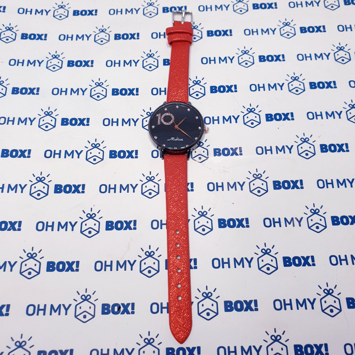 Watch with Glitter Band - Red