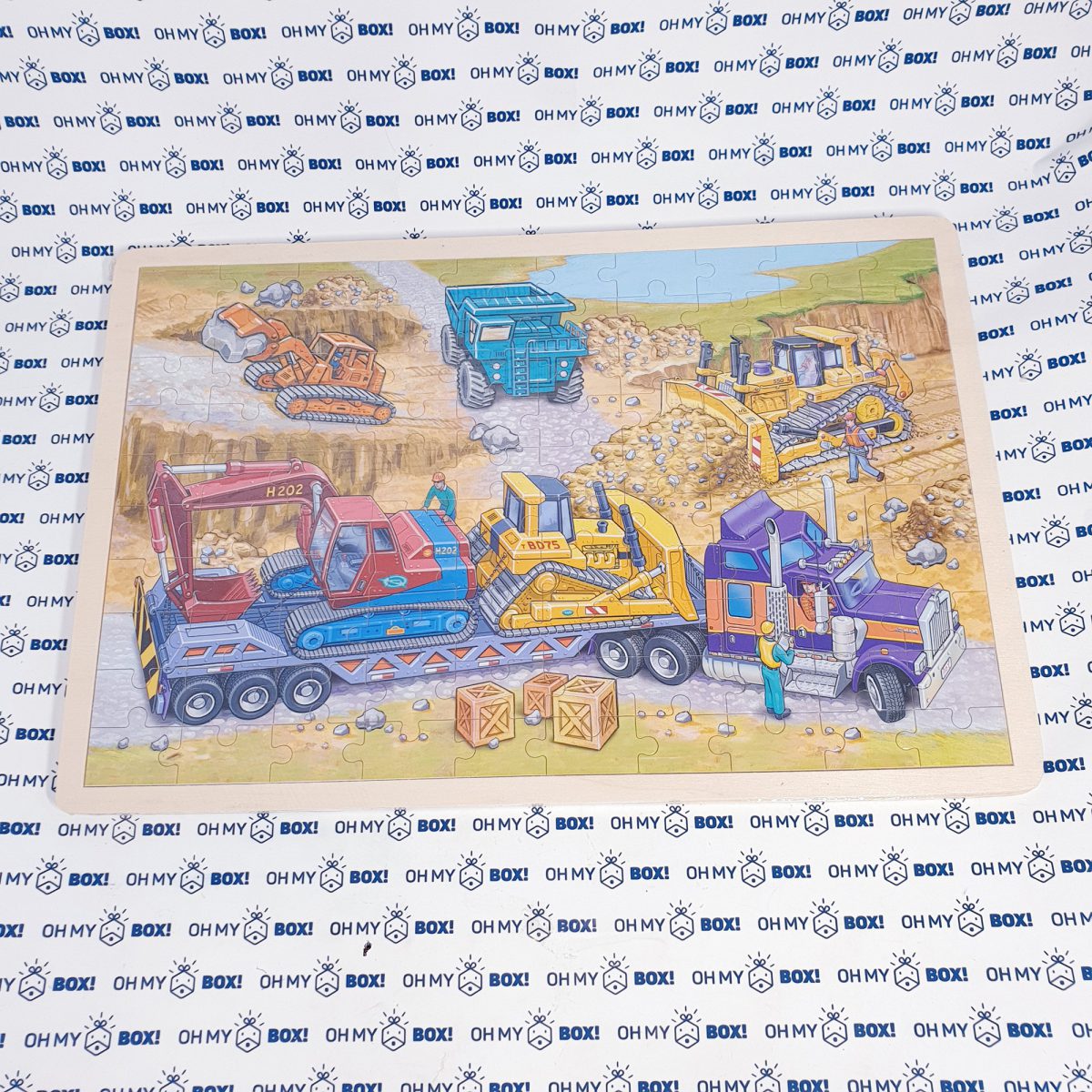 Wooden Puzzle 100 Pieces - Building Trucks