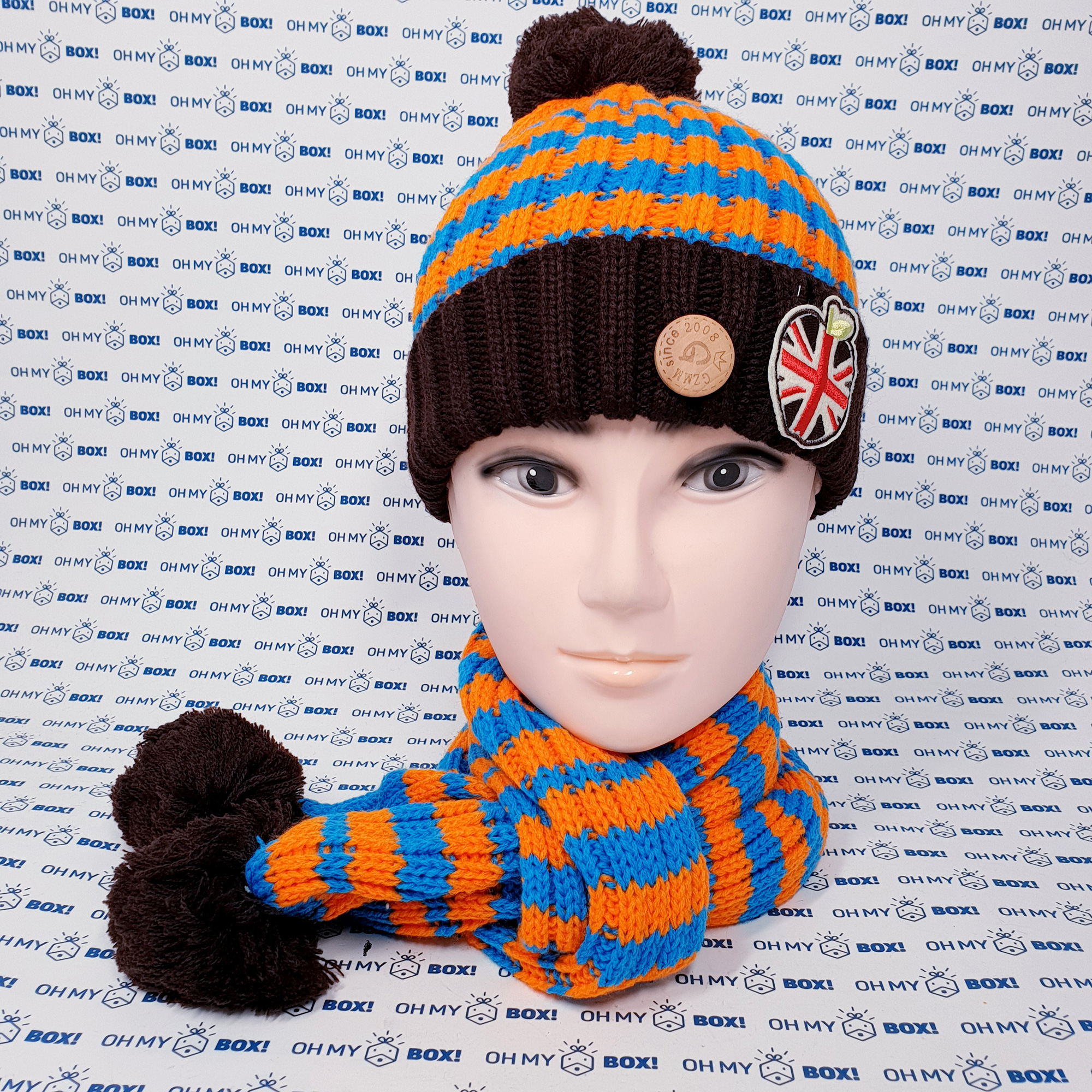 Children Hat and Scarf - Orange