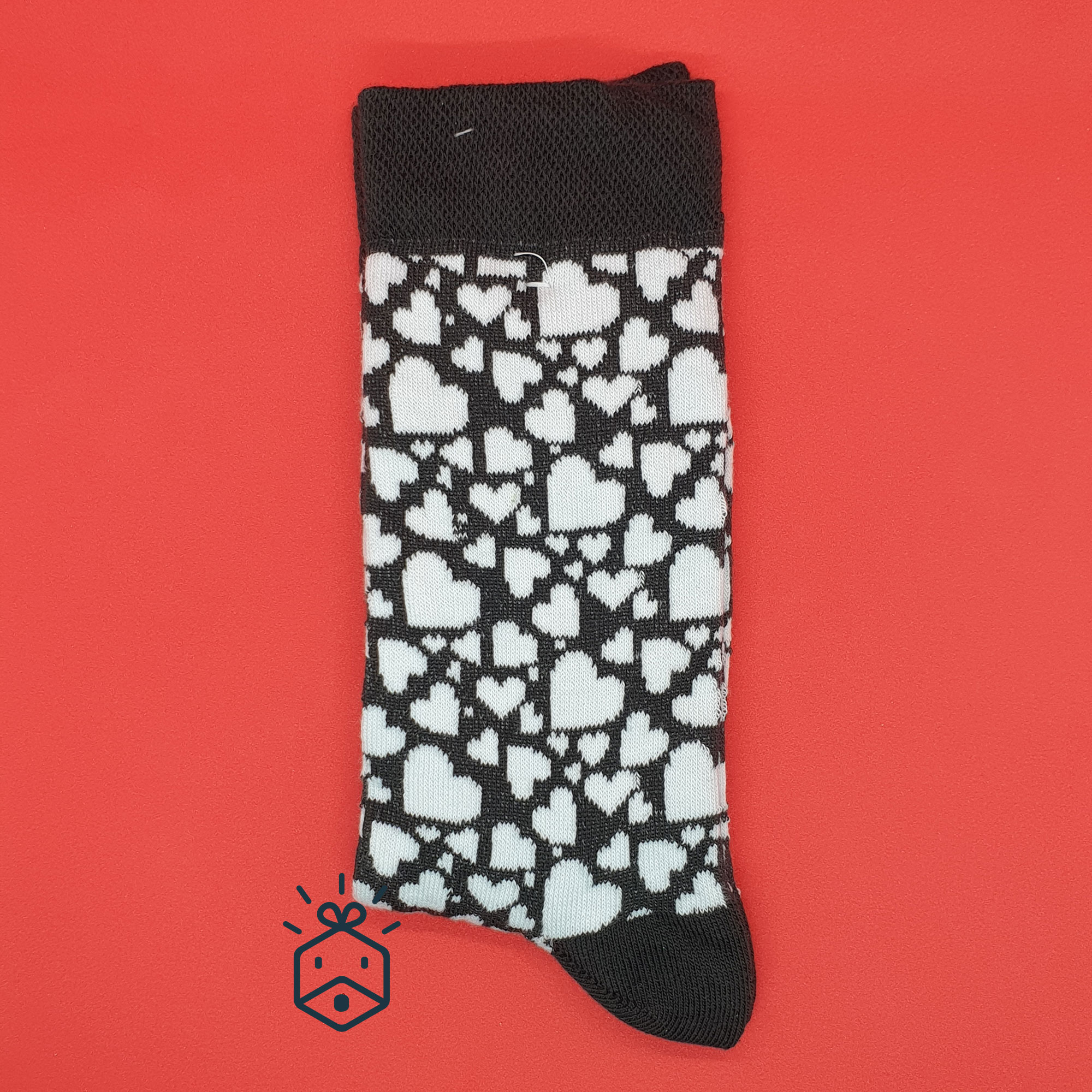 Funky Socks | White Hearts