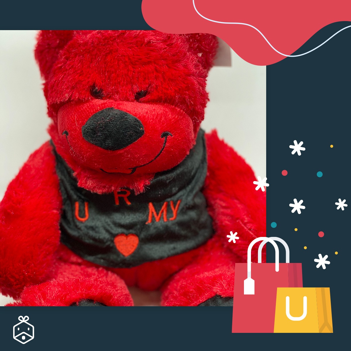 Giftbox Teddy bear - Red