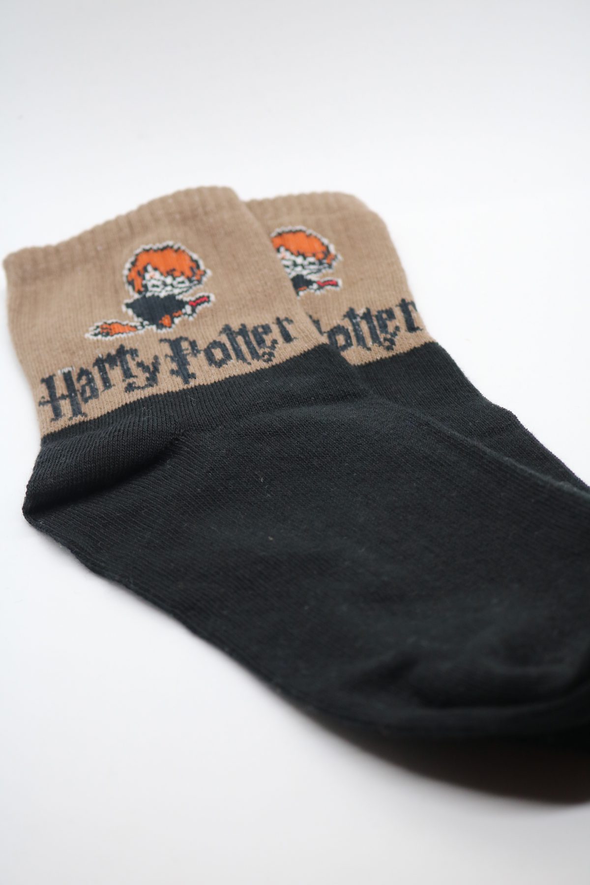 Funky Socks | Harry Potter On Wand - Black and Br