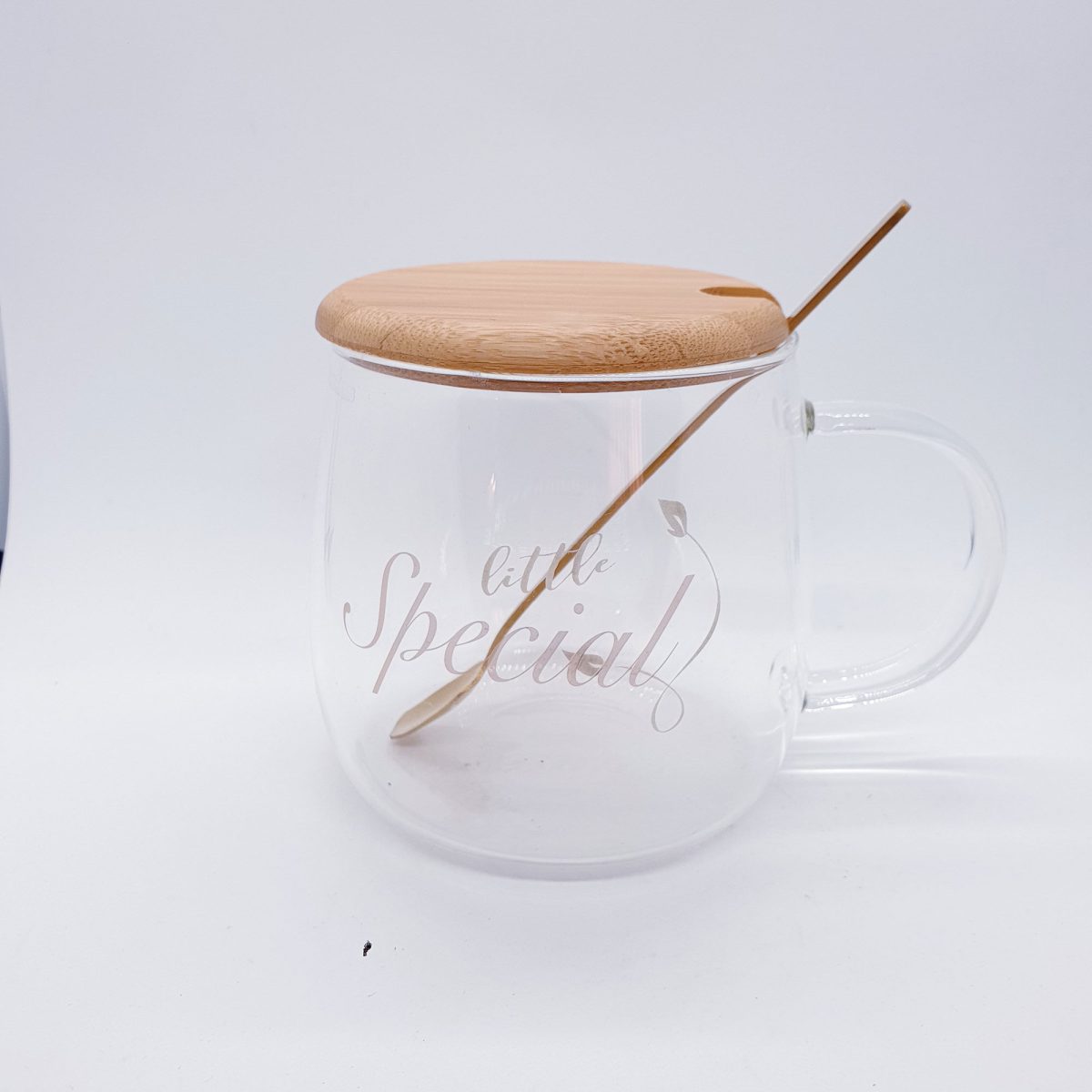 Trasparent Mug with Lid and Spoon - Little Special