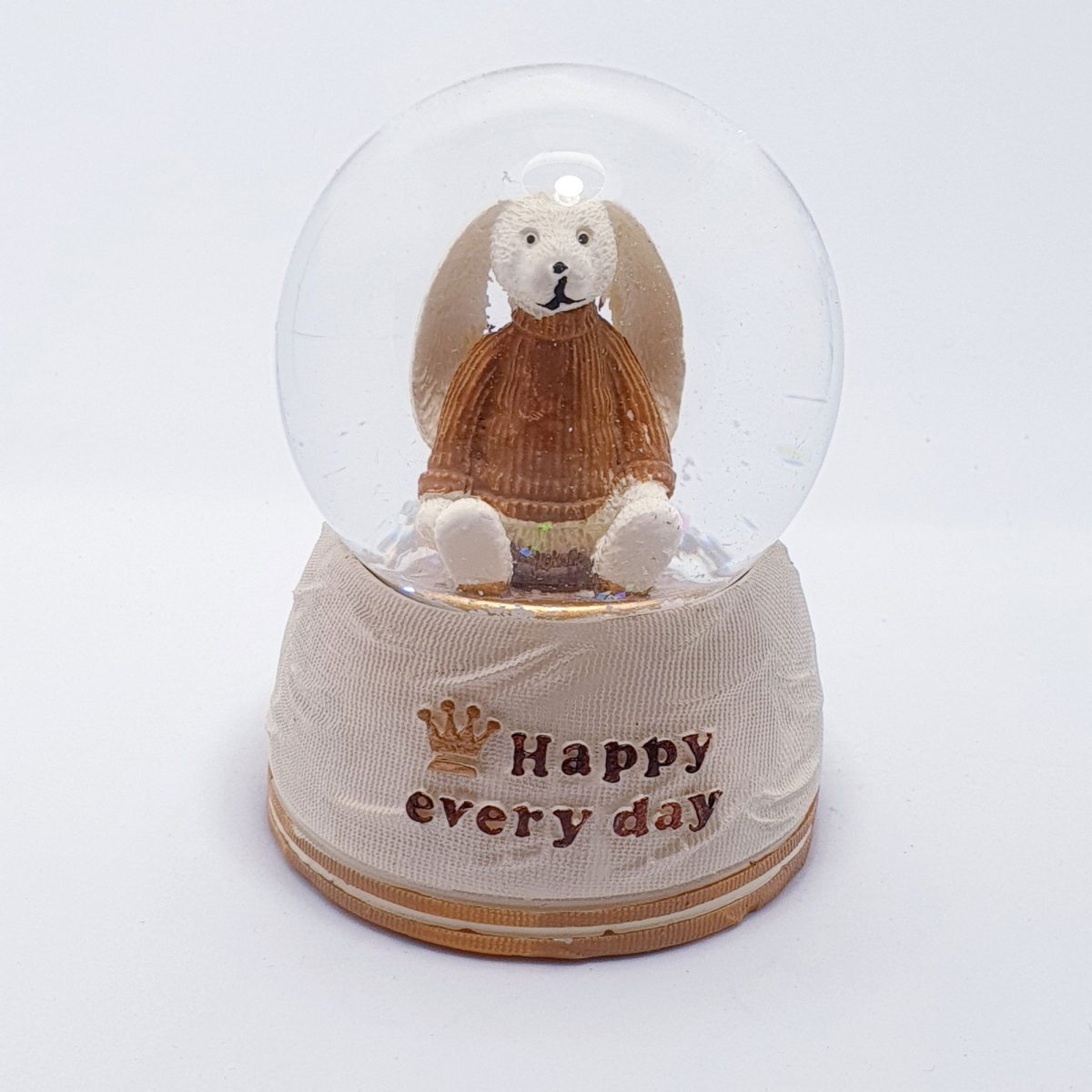 Small Snow Globe - Rabbit - Beige Base