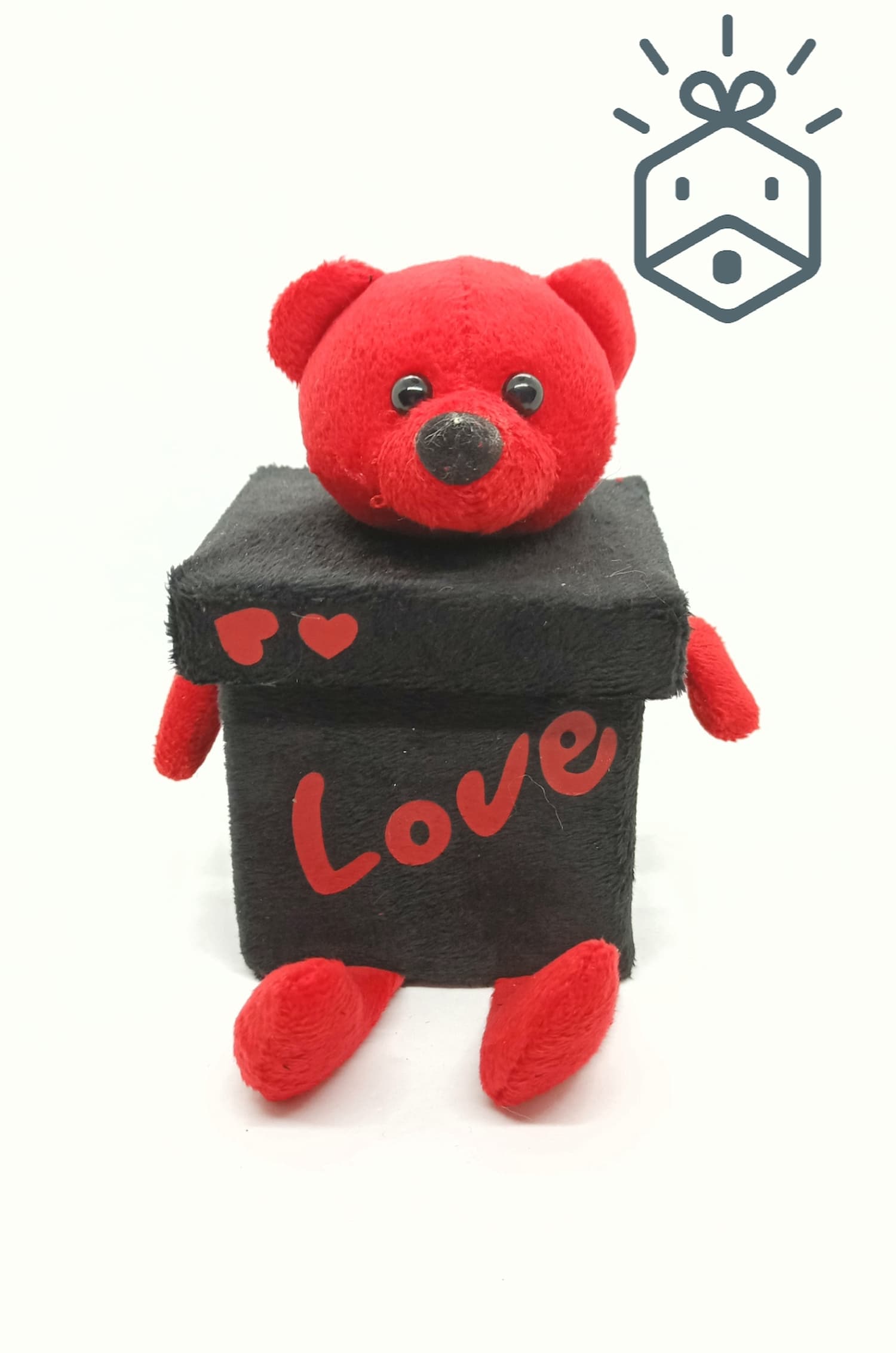 Valentine Bear Gift Box - Red And Blackه