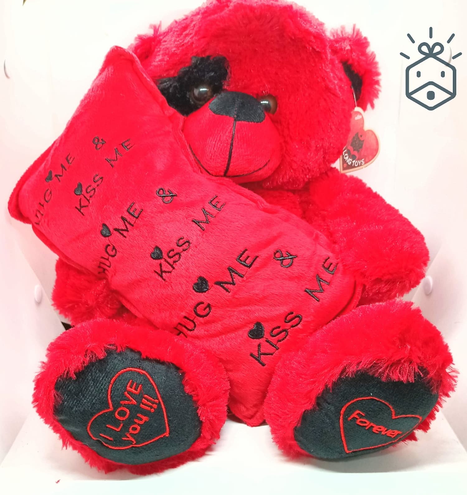 Red Bear With Pillow