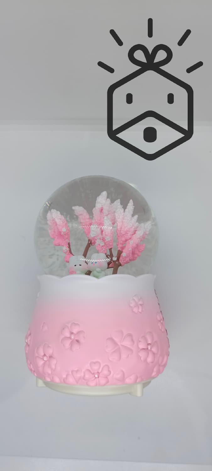 Snow Globe - Bunnies Under The Pink Tree