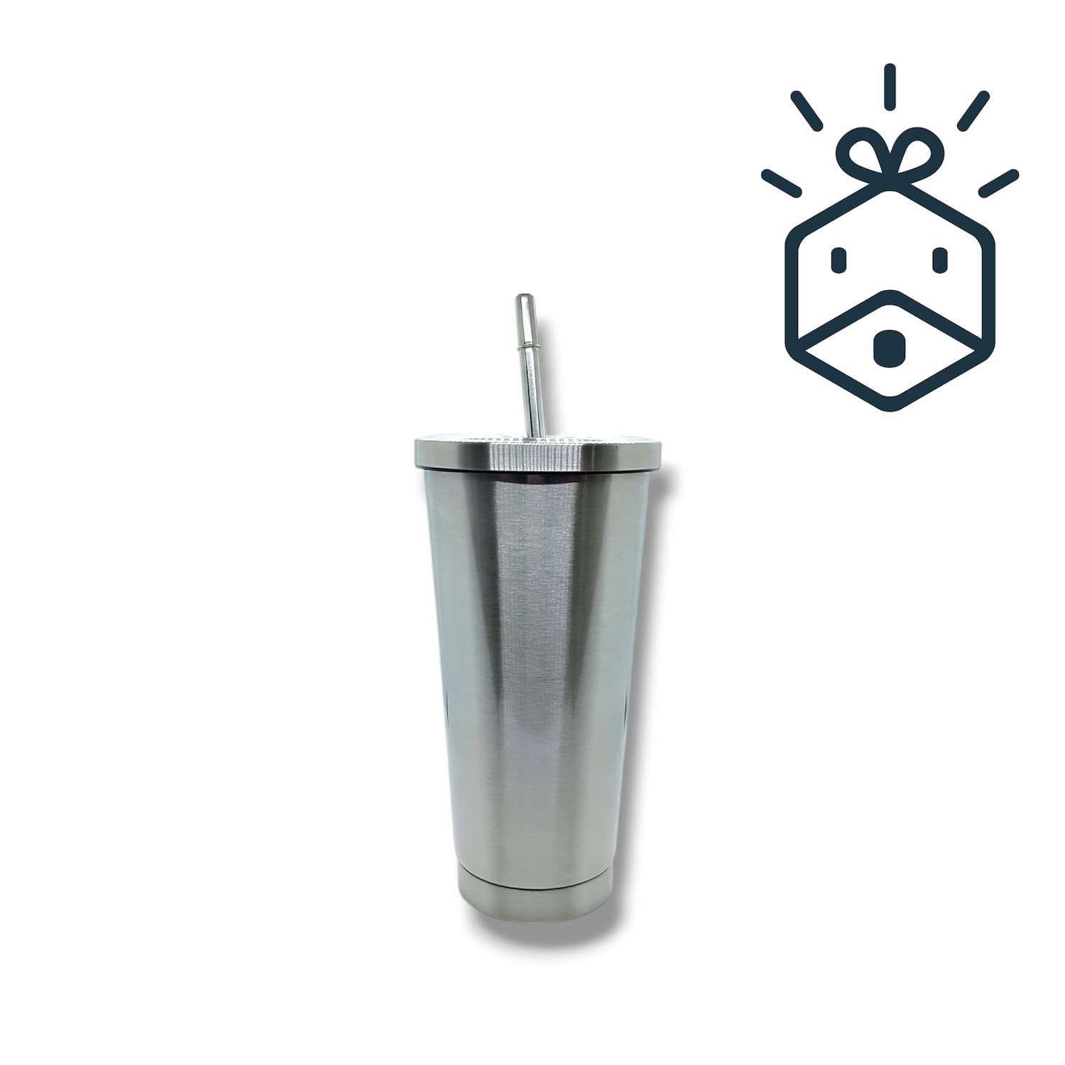 Stainless Steel Cup With A Straw