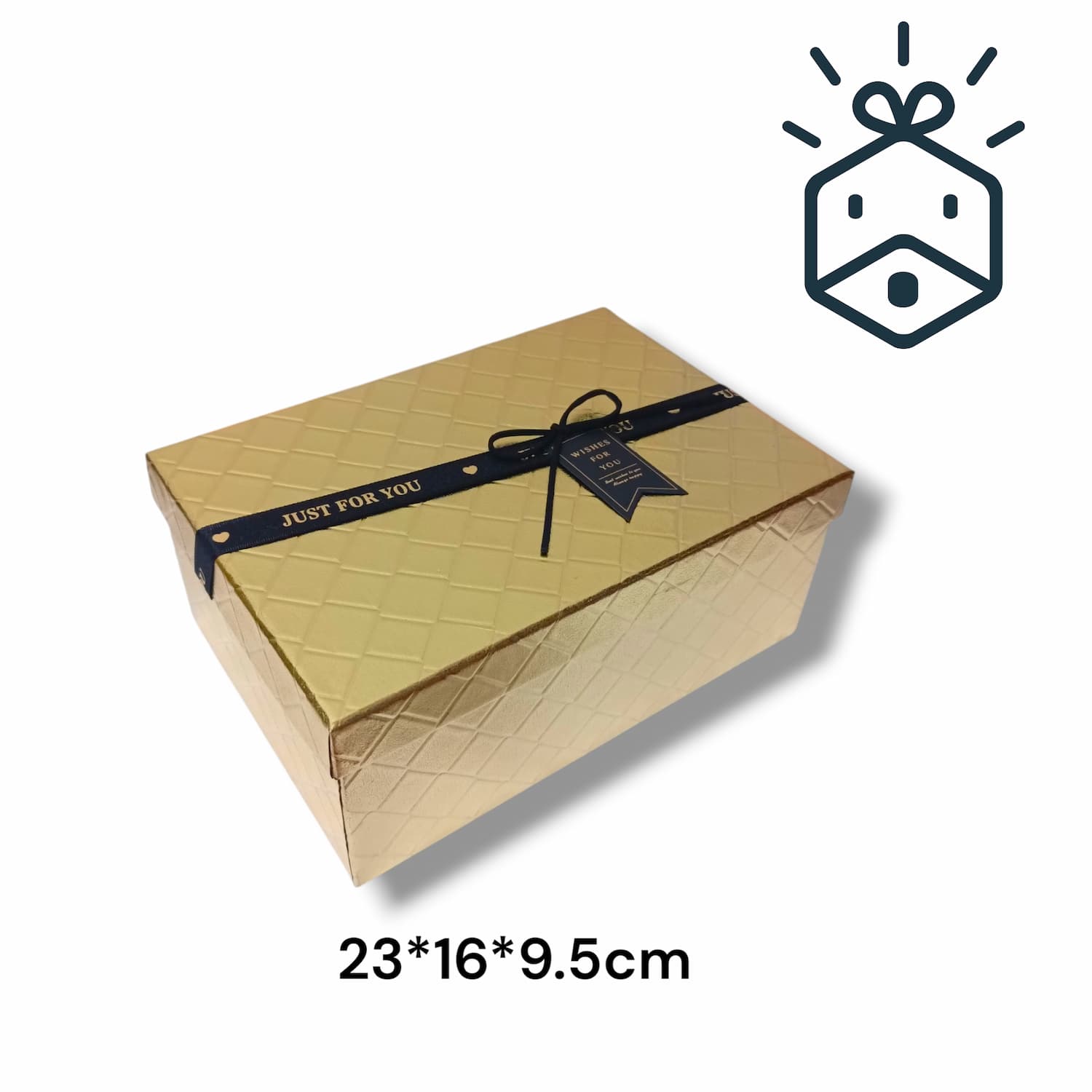 Gift Box - Gold With Black Ribbon