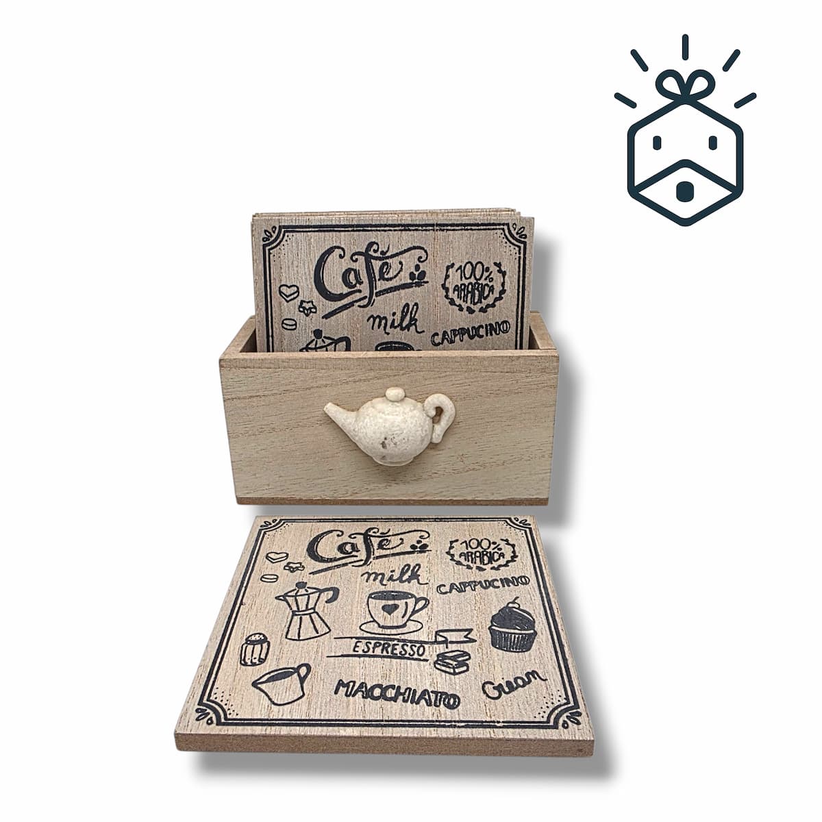 Wooden Coaster Coffee *6 Square