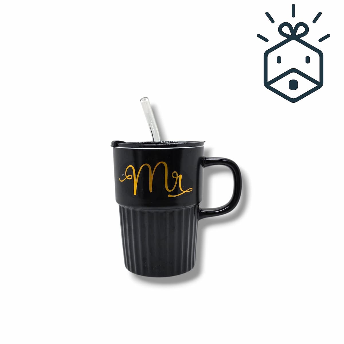Mrs. And Mr. Mug With Straw
