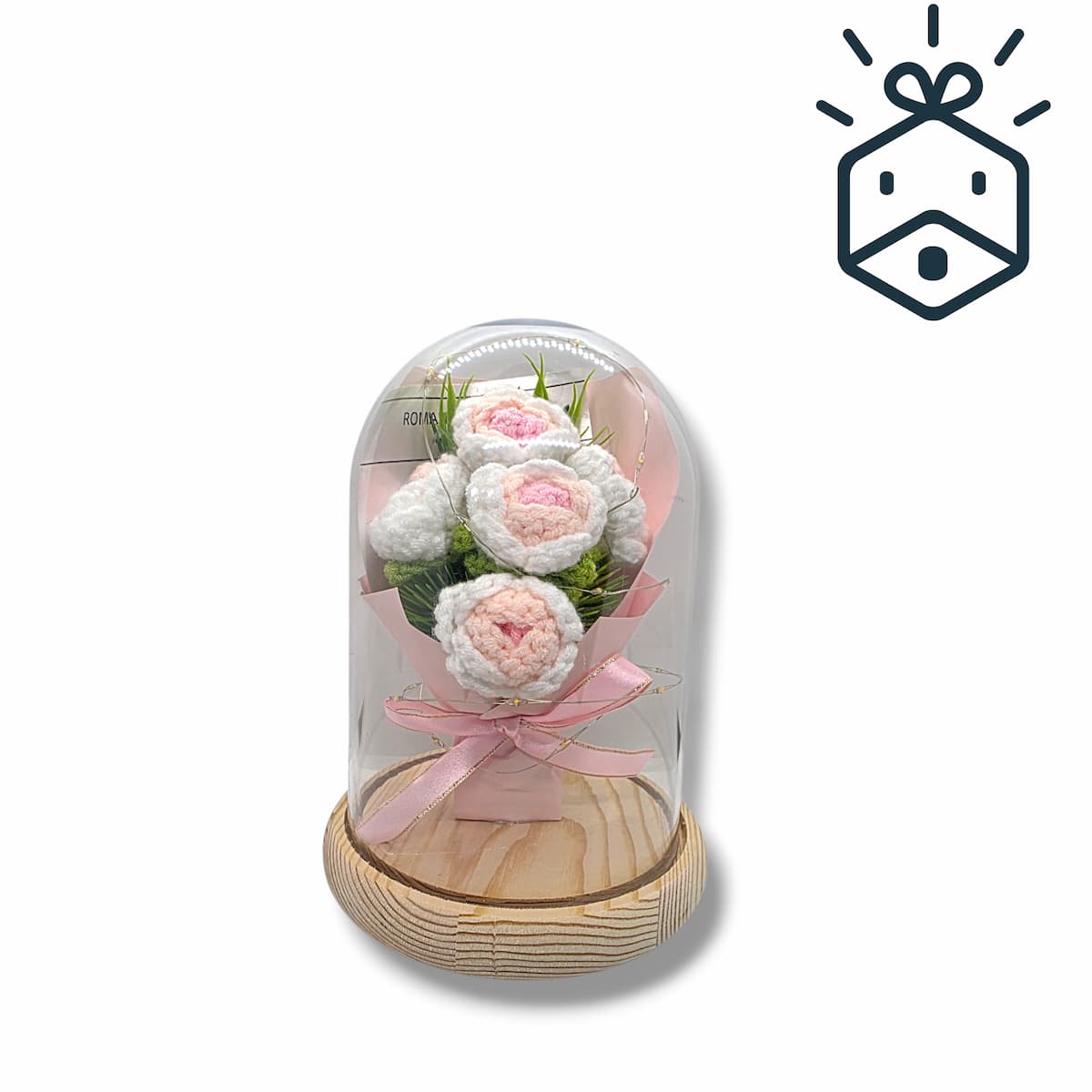 Fabric Eternal Flower - Pink And White Bouquet