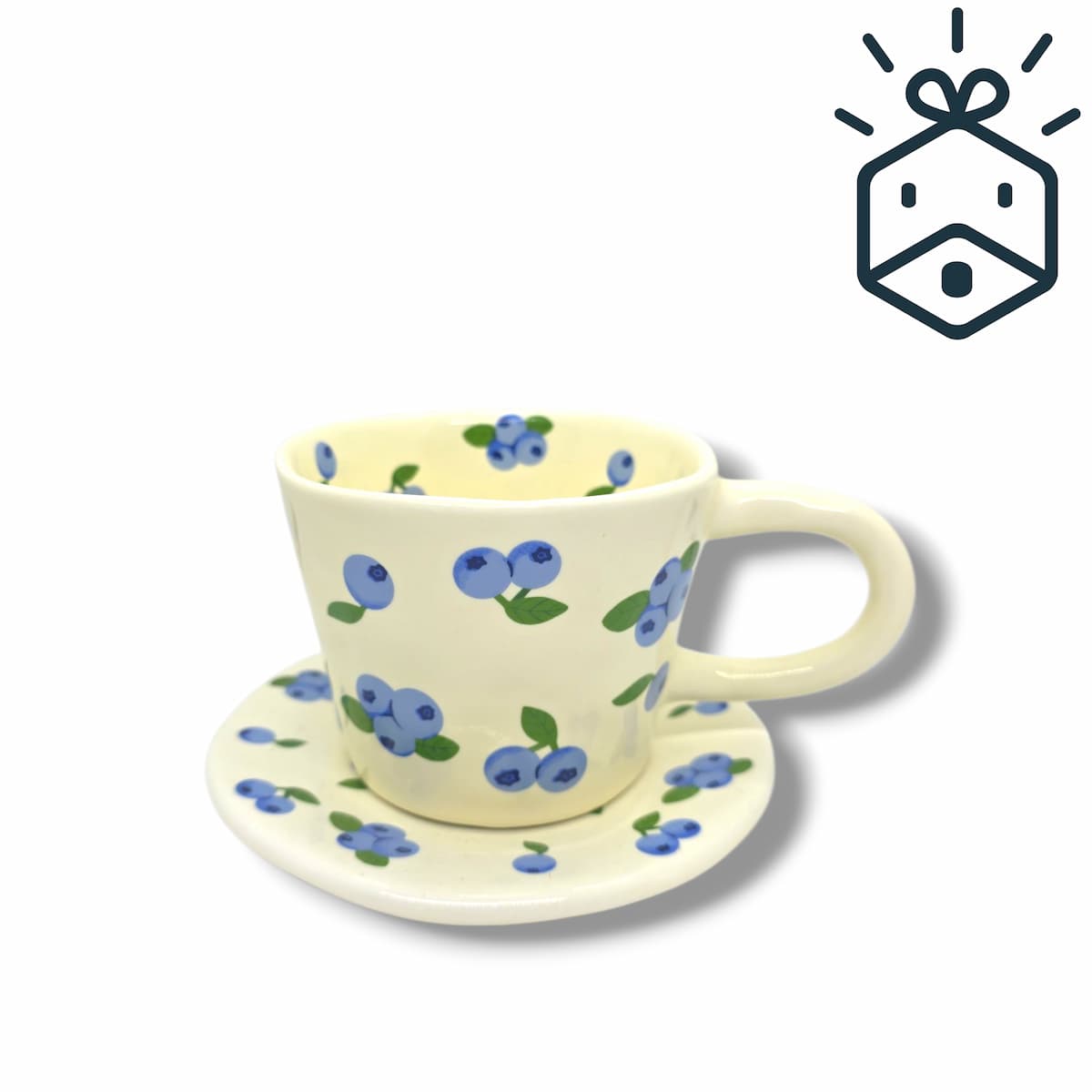 Blueberry Mug With Saucer
