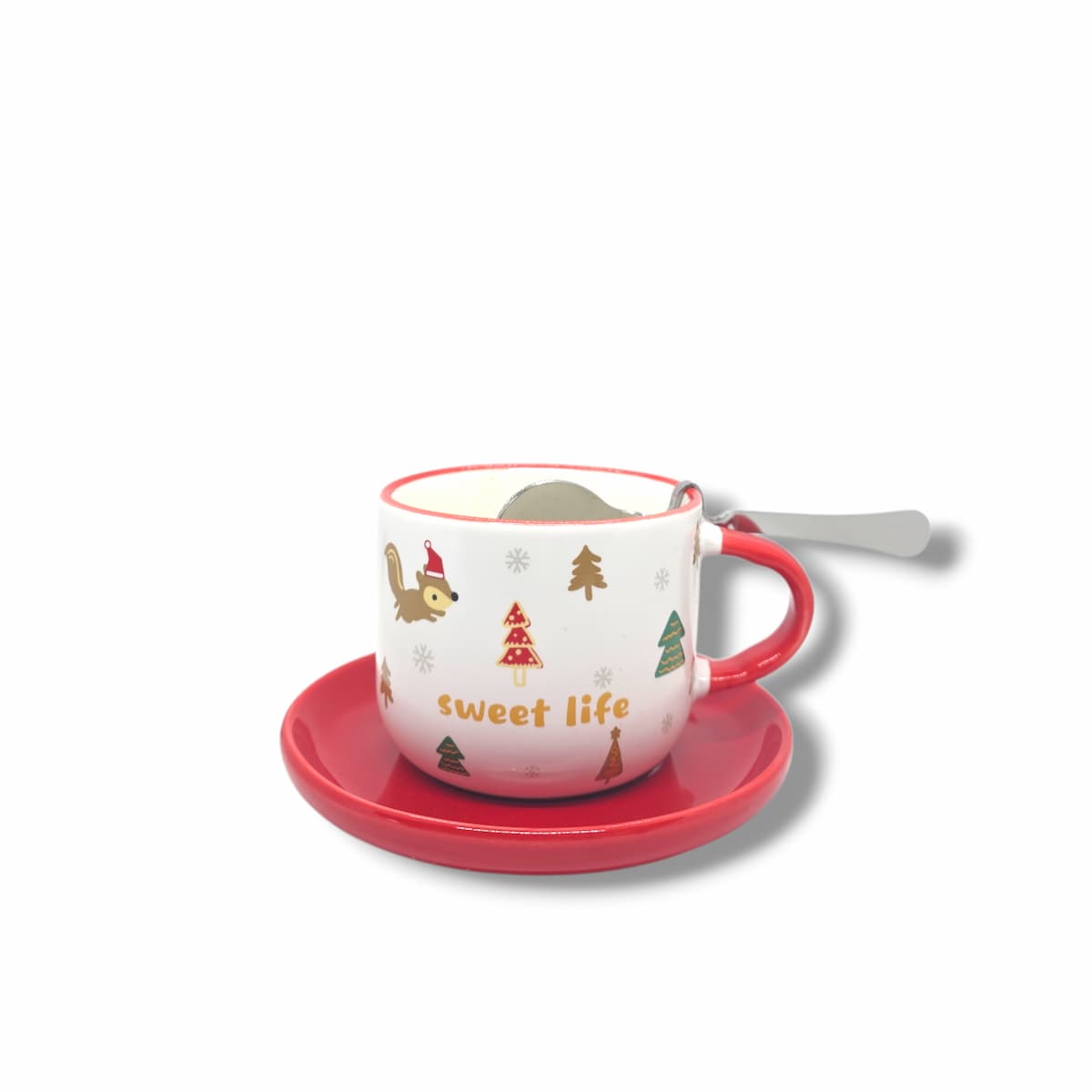Small Christmas Mug With A Saucer